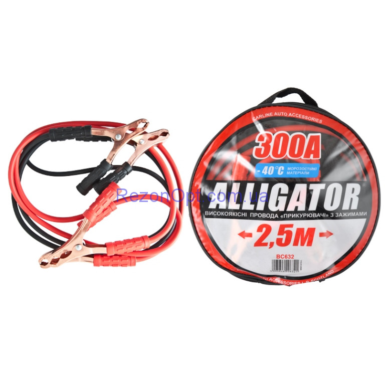 Пусковые провода ALLIGATOR BC632 CarLife 300A 2,5м сумка