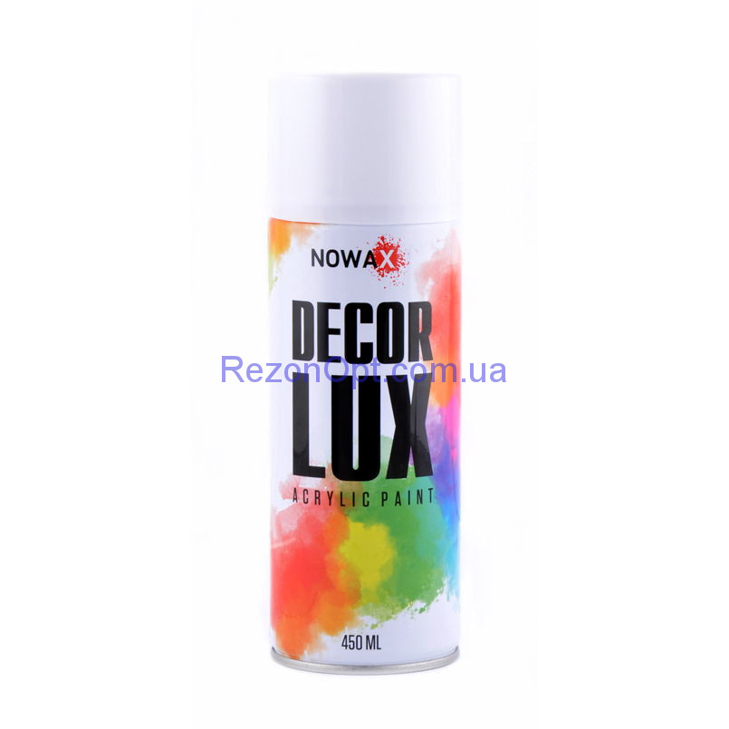 Акриловая краска белый глянец NOWAX Decor Lux (9010) 450мл