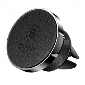 Автодержатель для телефона Baseus Small Ears Series Air Outlet Magnetic Bracket Leather Type Черный (18051)