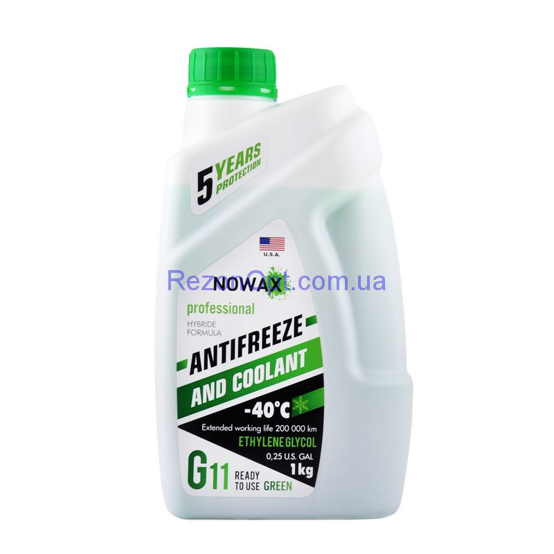 Антифриз NOWAX G11 зеленый готовая жидкость 1 кг (NX01008)
