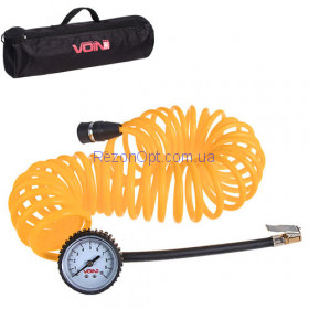 Шланг воздушный  &quot;VOIN&quot; VP-104 спиральный  7,5м с манометром/дефлятор/сумка (VP-104)