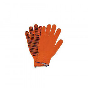 Перчатки трикотажные с точечным ПВХ покрытием р10 Универсал (оранжевые) SIGMA (9442671)