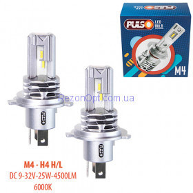 Лампы PULSO M4/H4-H/L/LED-chips CREE/9-32v/2x25w/4500Lm/6000K (M4-H4)