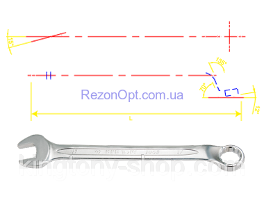 Ключ рожково-накидной с изгибом 45° 14mm